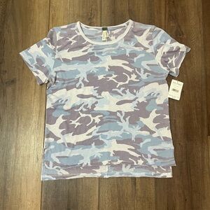 NWT Purple and blue camo free people t-shirt